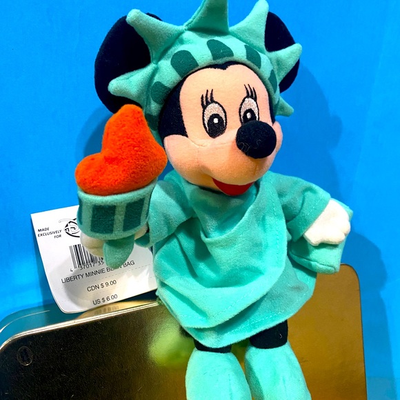 DISNEY STORE EXCLUSIVE NWT 1990s LIBERTY MINNIE/STATUE OF LIBERTY BEAN BAG PLUSH - Picture 6 of 11